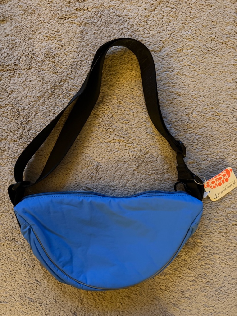 Free People Blue Crescent Crossbody Bag nwt